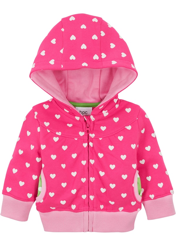 Bild 1 von Baby Sweatjacke mit Kapuze Bio-Baumwolle, 56/62, Pink