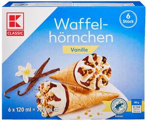 K-CLASSIC Waffelhörnchen, 6 St. = 720-ml-Packg.