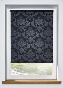 Sichtschutzrollo mit Ornament Druck, 6 (H/B: 150/90 cm), Schwarz