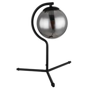 GLOBO Retrofit Tischlampe Porry Schwarz /Rauchfarbig 35x35cm H35cm