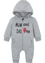 Bild 1 von Baby Kapuzen-Sweatoverall, 56/62, Grau