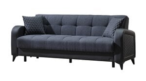 Einzelsofa 3-Sitzer 220 cm Sofa anthrazit Schlaffunktion - RIZA