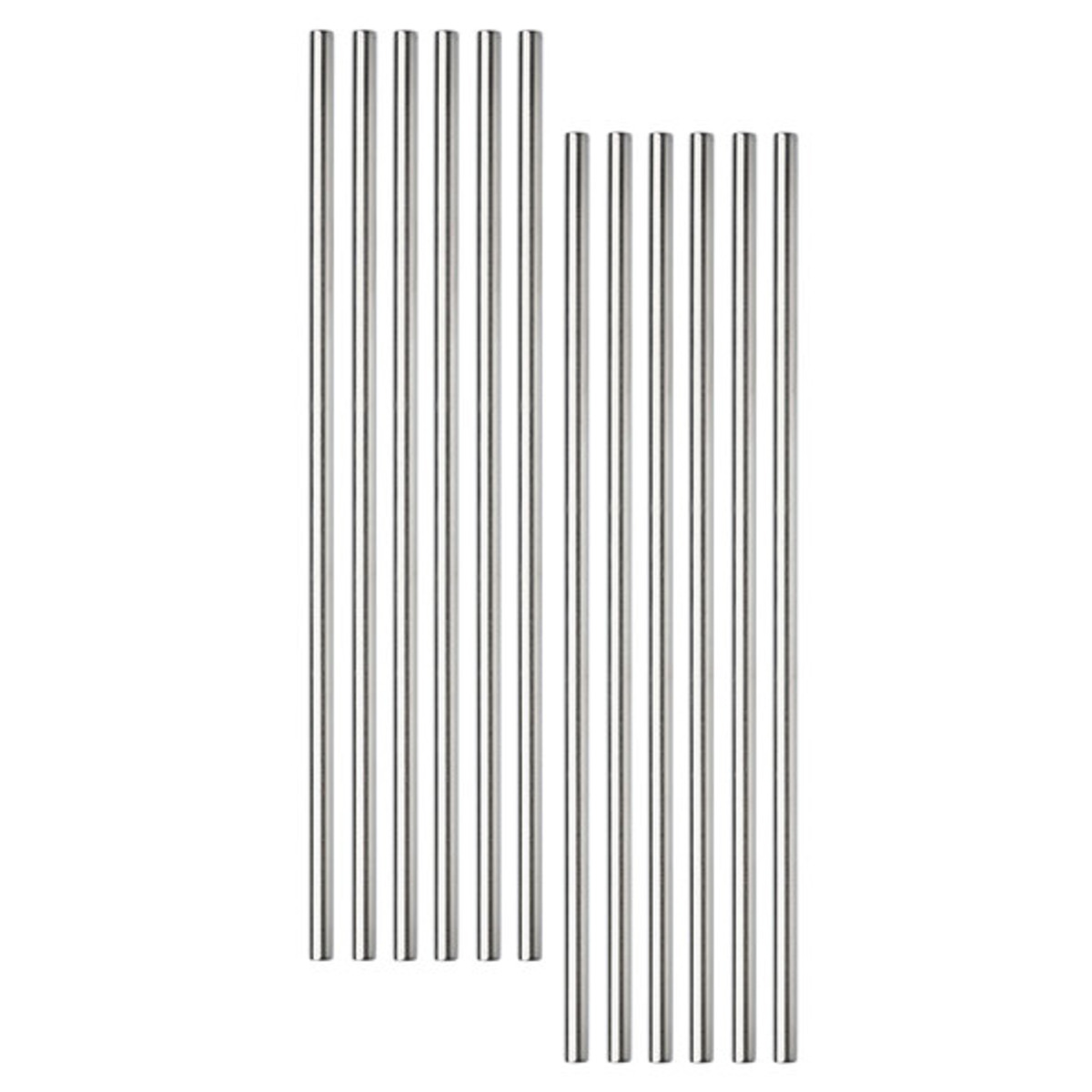 Bild 1 von Wiederverwendbare Strohhalme, Edelstahl, gerade, 12-tlg.