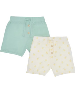 Newborn Musselin-Shorts, 2er-Pack, Ergee, hellgrün