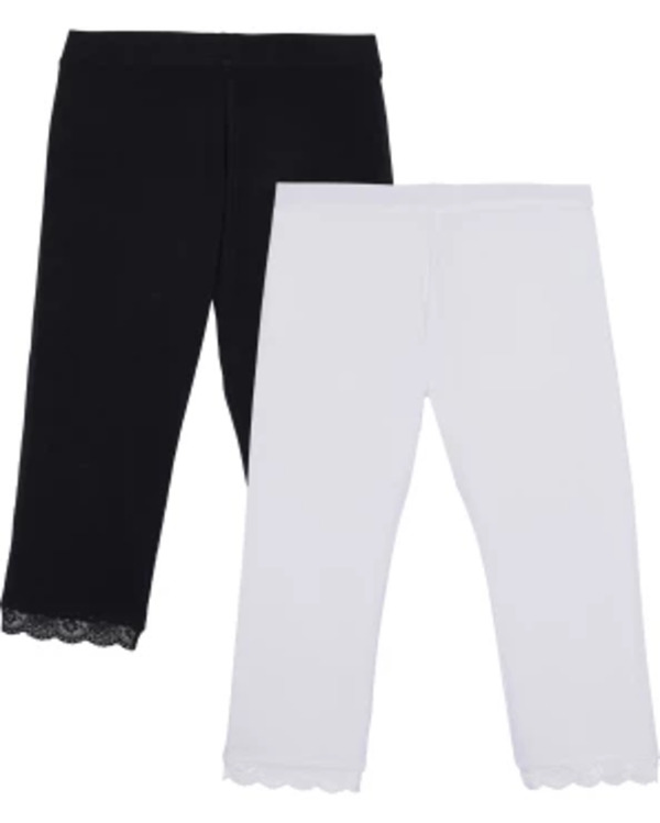 Bild 1 von Leggings mit Spitze, 2er-Pack, schwarz/weiß