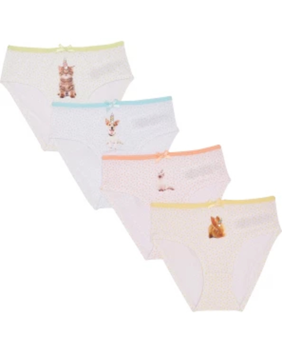 Bild 1 von Slips mit Tiermotiven, 4er-Pack, weiß