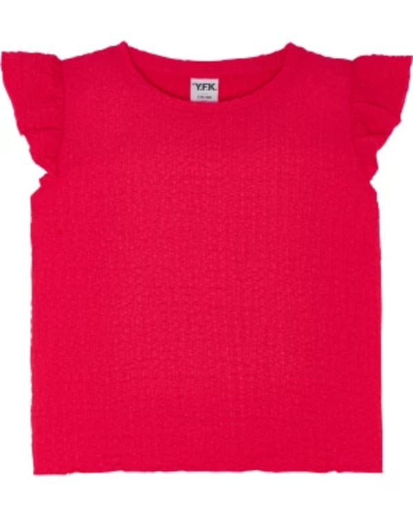 Bild 1 von T-Shirt mit Knittereffekt, Y.F.K., Rundhalsausschnitt, pink