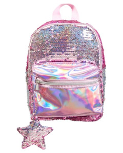 Rucksack mit Wendepailletten, verstellbare Gurte, pink