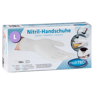 Nitril Einmalhandschuhe 100er, Größe L - Weiß