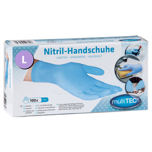 Nitril Einmalhandschuhe 100er, Größe L - Blau