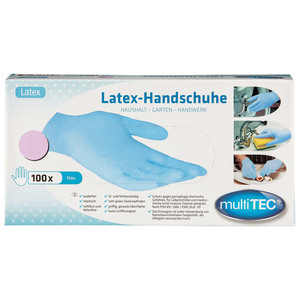 Latex-Einmalhandschuhe, Blau, Größe M - 100er Set