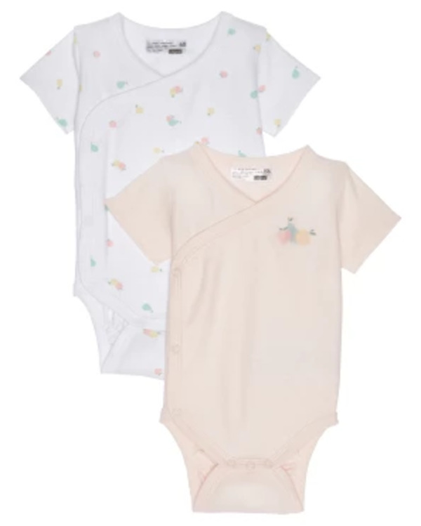 Bild 1 von Newborn Wickelbodys Früchte, 2er-Pack, Ergee, rosa