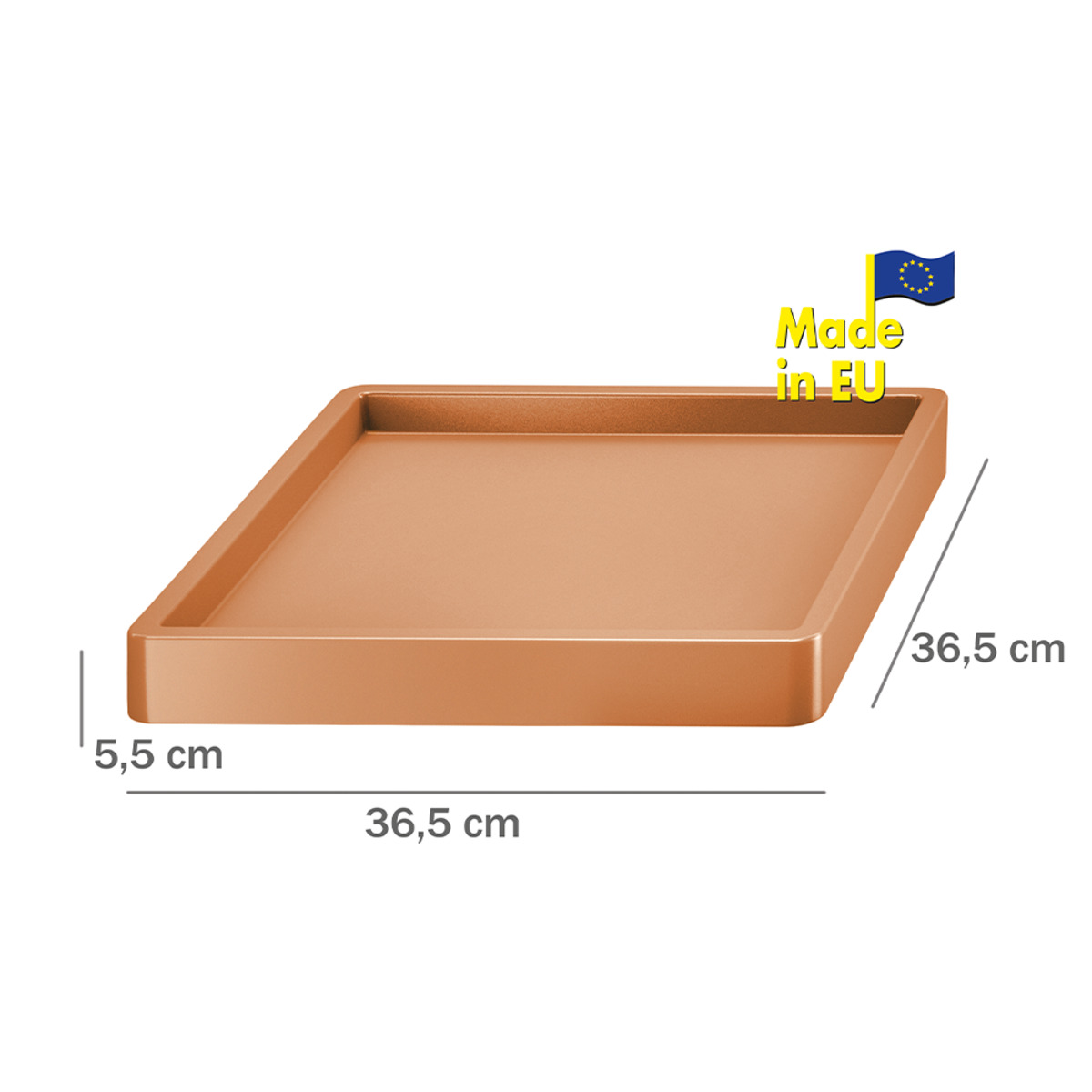 Bild 4 von Pflanzenroller m. erhöhtem Rand // eckig // 36,5 x 36,5 x 5,5 cm // terrakotta