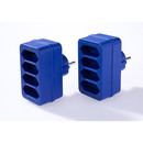 Bild 2 von 4-fach Steckdosenadapter - Blau, 2er-Set