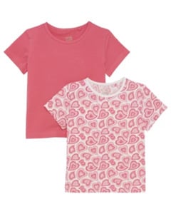 T-Shirts aus Baumwolle, 2er-Pack, Kiki & Koko, pink/weiß