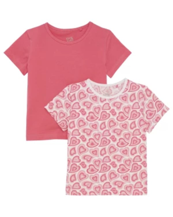 Bild 1 von T-Shirts aus Baumwolle, 2er-Pack, Kiki & Koko, pink/weiß