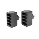 Bild 1 von 4-fach Steckdosenadapter - Grau, 2er-Set