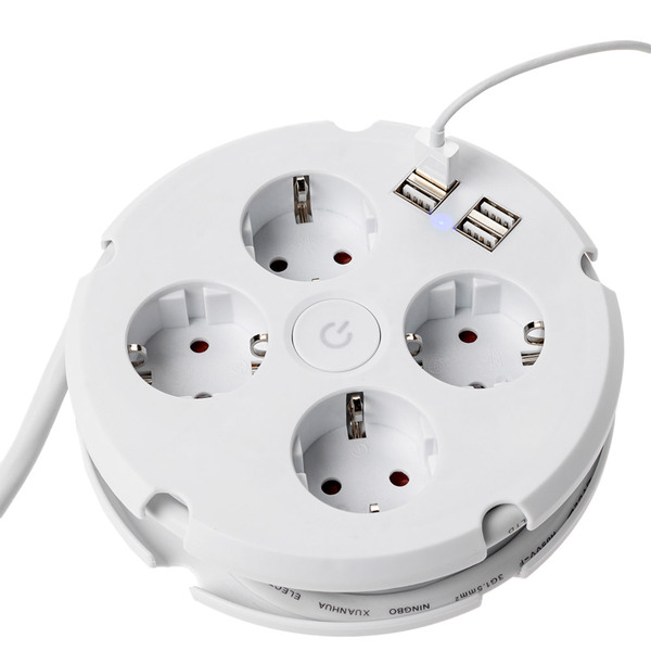 Bild 1 von Power Electric Runde Steckdosenleiste - 4x USB-A