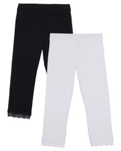 Leggings mit Spitze, 2er-Pack, Y.F.K., schwarz/weiß