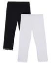 Bild 1 von Leggings mit Spitze, 2er-Pack, Y.F.K., schwarz/weiß