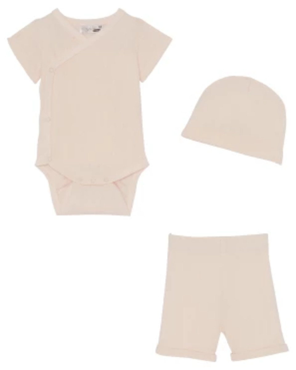 Bild 1 von Newborn Mütze + Wickelbody + Shorts, Ergee, 3-tlg. Set, rosa