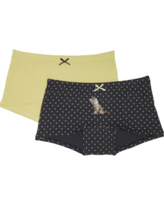 Pantys mit Tiermotiv, 2er-Pack, Y.F.K., hellgelb