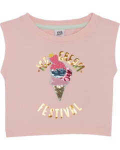 Cropped T-Shirt, Kiki & Koko, Wendepailletten, hellrosa