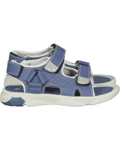 Sandalen mit Klettverschlüssen, zweifarbig, grau/blau