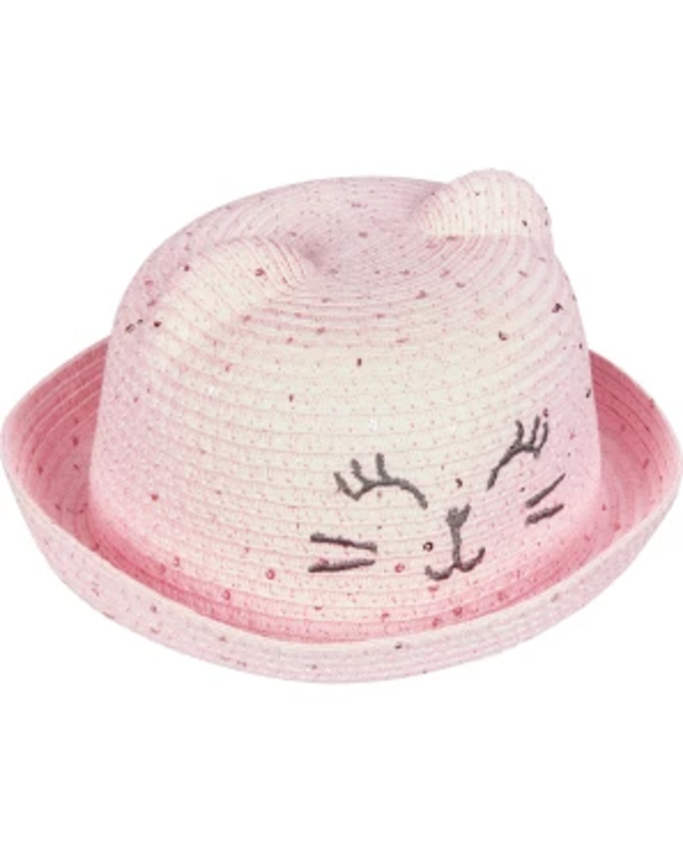 Bild 1 von Strohhut mit Katzengesicht, Ergee, Umfang ca. 45 – 47 cm, rosa
