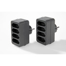 Bild 2 von 4-fach Steckdosenadapter - Grau, 2er-Set