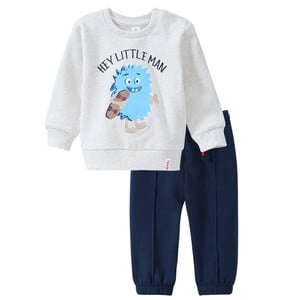 Baby Sweatshirt und Jogginghose im Set WEISS / DUNKELBLAU