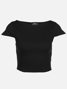 Damen Rippshirt im Cropped Style
                 
                                                        Schwarz