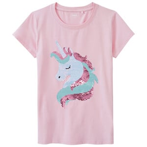 Mädchen T-Shirt mit Wendepailletten ROSA