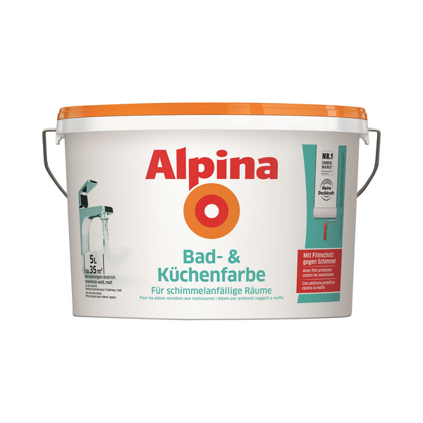 Bild 1 von Alpina Bad- und Küchenfarbe weiß matt 5 l