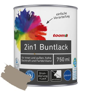 toom 2in1 Buntlack 'Treibholz' hellbraun glänzend 750 ml