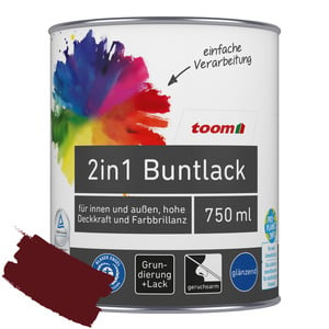 toom 2in1 Buntlack 'Abendrot' purpurrot glänzend 750 ml