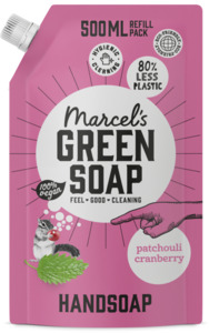 Marcel's Green Soap Handseife Patchuli & Cranberry Nachfüllbeutel, 500 ml