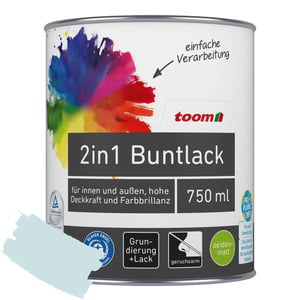 toom 2in1 Buntlack 'Atempause' hellblau seidenmatt 750 ml