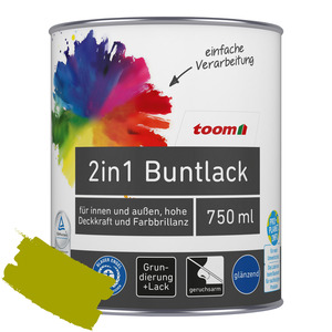 toom 2in1 Buntlack 'Frühlingswiese' limettengrün glänzend 750 ml