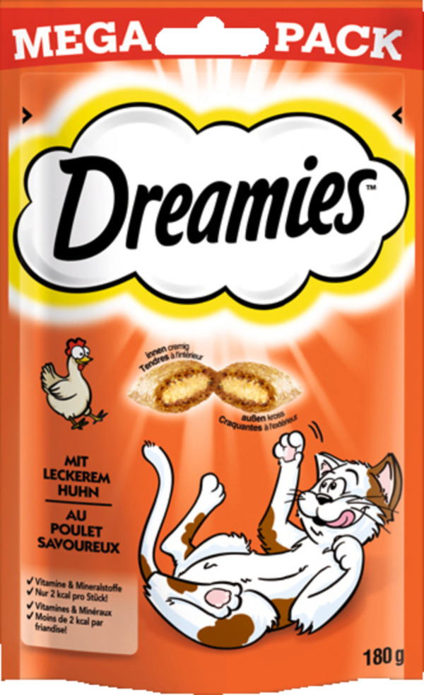 Bild 1 von Dreamies Portionsbeutel Megapack mit leckerem Huhn, 180 g