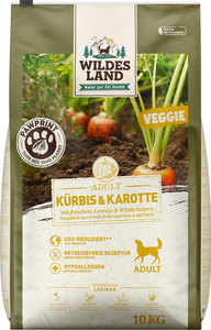 Wildes Land Hundefutter Adult PawPrint Veggie Kürbis & Karotte, 10 kg