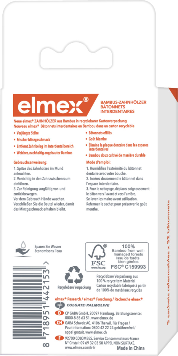 Bild 2 von elmex Bambus-Zahnhölzer