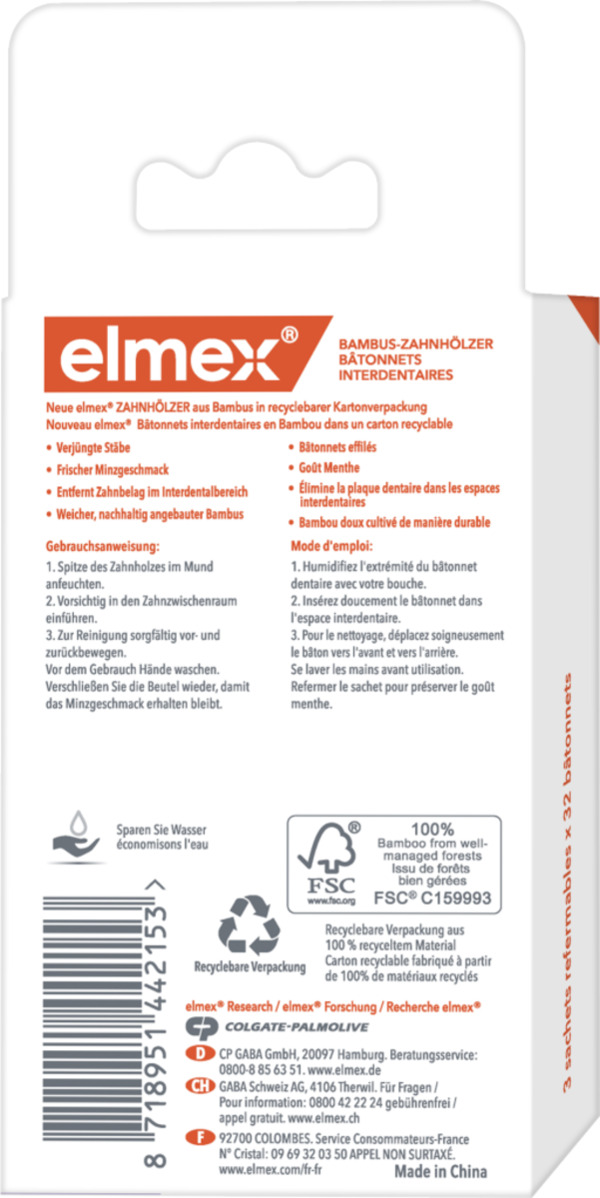 Bild 2 von elmex Bambus-Zahnhölzer