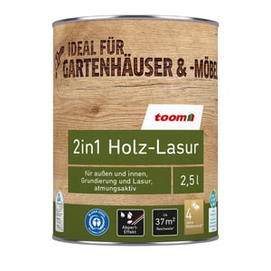 toom 2in1 Holzlasur silbergrau 2,5 l