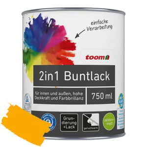 toom 2in1 Buntlack 'Sonnenblume' orangegelb seidenmatt 750 ml