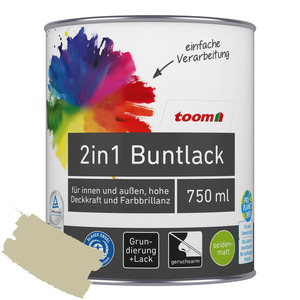 toom 2in1 Buntlack 'Salbeiduft' zartgrün seidenmatt 750 ml