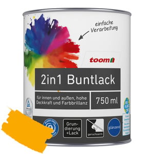 toom 2in1 Buntlack 'Sonnenblume' orangegelb glänzend 750 ml