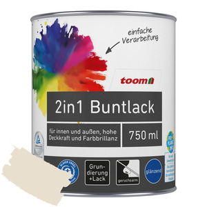 2in1 Buntlack 'Bergkristall' cremeweiß glänzend 750 ml