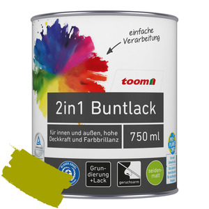 toom 2in1 Buntlack 'Frühlingswiese' limettengrün seidenmatt 750 ml