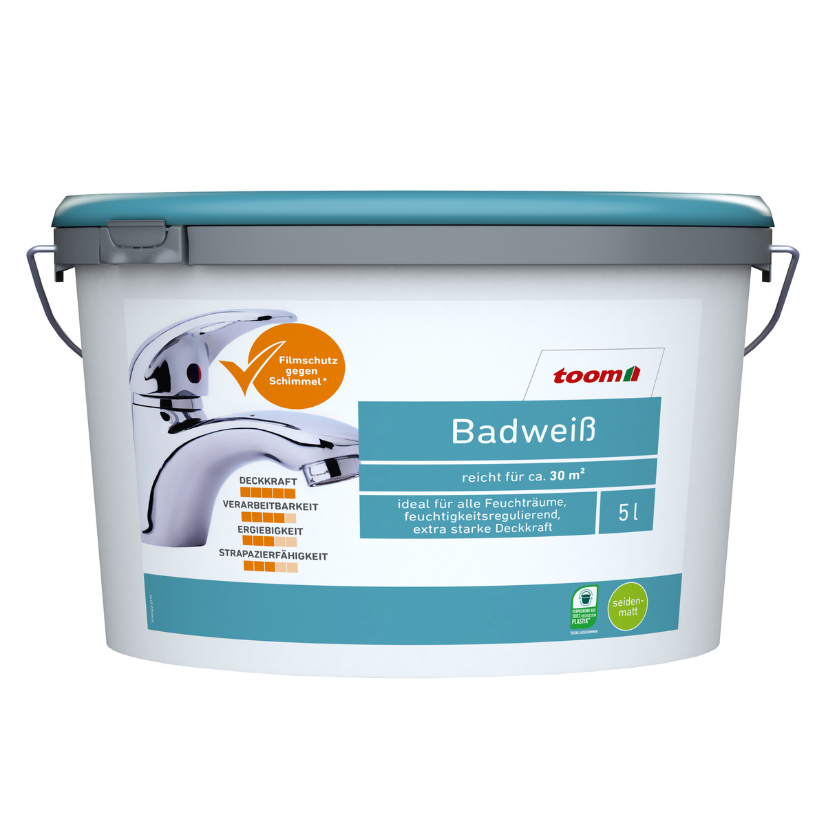 Bild 1 von toom Badweiß seidenmatt 5 l